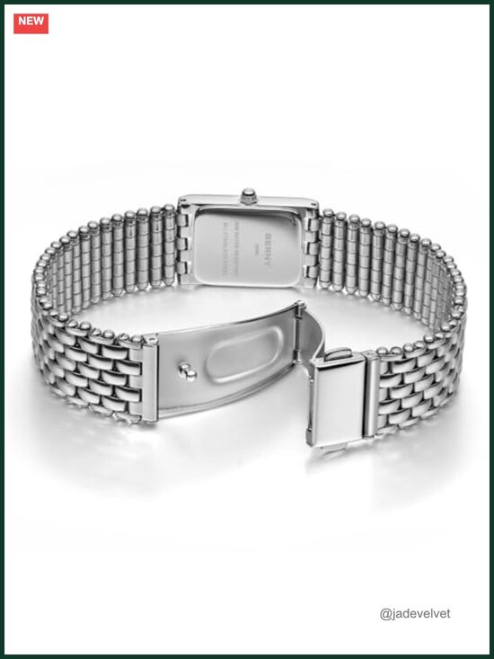 Luxury Silver Watch for Women - Rectangle Stainless Steel Bracelet, Japanese main image 6